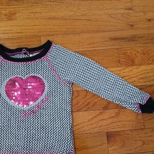 Sequin Heart Kids Top - Black and Pink JUICY Coulture Size 18 MTSM